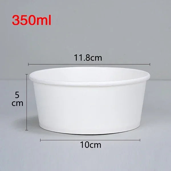 Eco - friendly Disposable Paper food Bowls Lids -50 Pack.