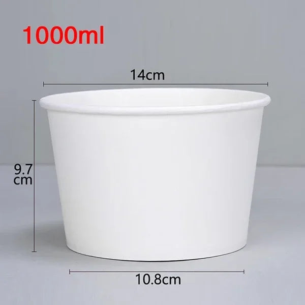 Eco - friendly Disposable Paper food Bowls Lids -50 Pack.