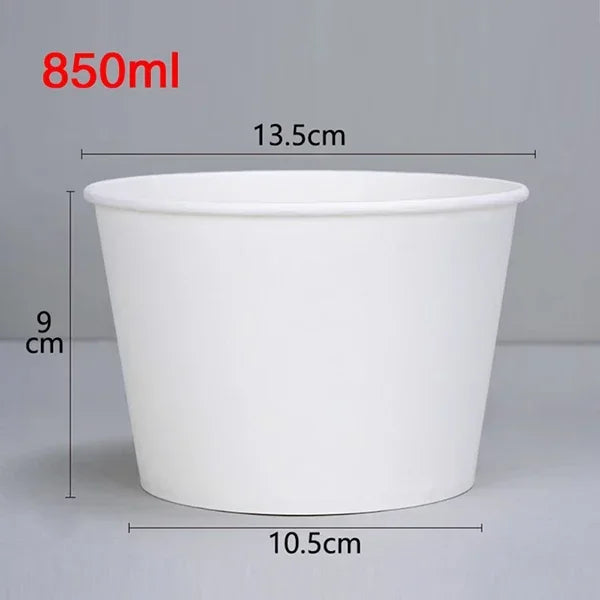 Eco - friendly Disposable Paper food Bowls Lids -50 Pack.